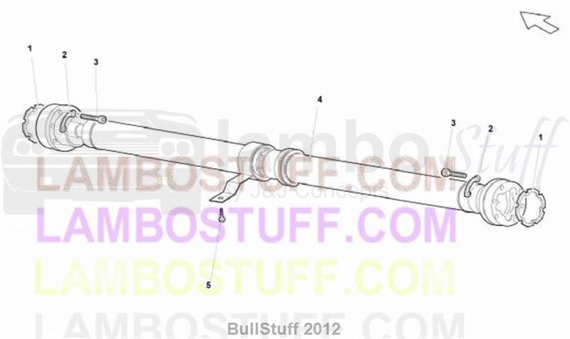 2013 Lamborghini GALLARDO LP 550-2 COUPE EUROPE PROPELLER SHAFT (307.01.00)